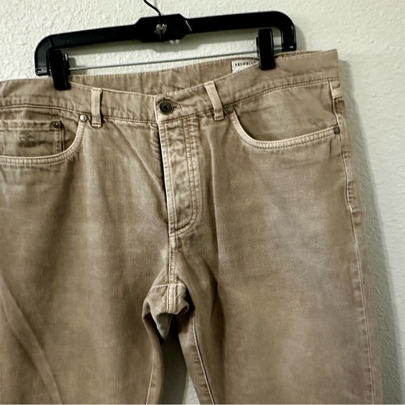 Brunello Cucinelli Tan Khaki 5 pkt. jean IT54 US 38 - Picture 3 of 12